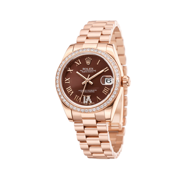 Rolex Watch | Datejust Chocolate Roman Diamond Bezel