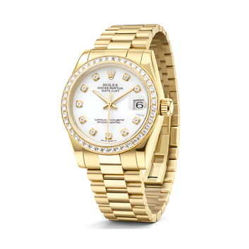 Audemars Piguet Watch | Royal Oak Yellow Gold White Diamond Dial