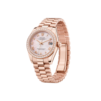 Rolex Watch | Datejust Pink Diamond Bezel Rose Gold White Dial