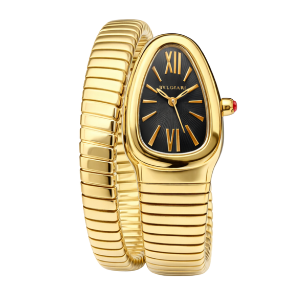 Bvlgari Watch | Serpenti Tubogas Gold Steel and Black Dial