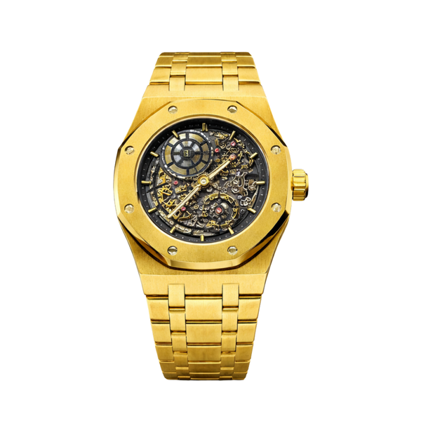 Audemars Piguet Watch | Royal Oak Black Two-Tone Dial Steel & Yellow Gold