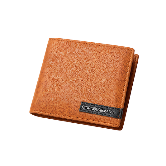 Armani Wallet | Tumbled leather Brown - View 1