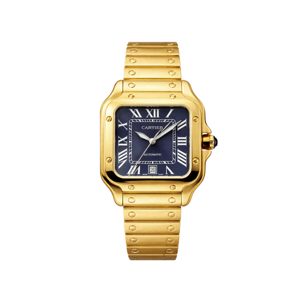 Cartier Watch | Santos de Cartier Golden Steel Blue Dial