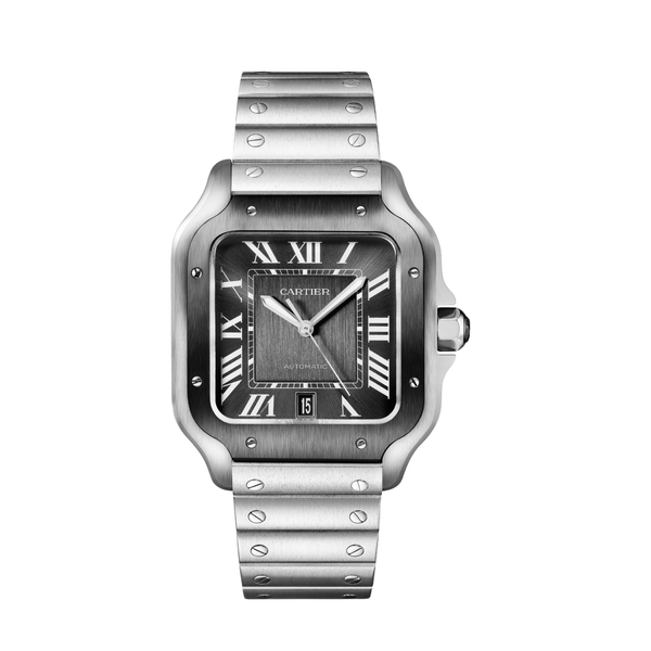 Cartier Watch | Santos de Cartier Silver&Black Sunburst Dial