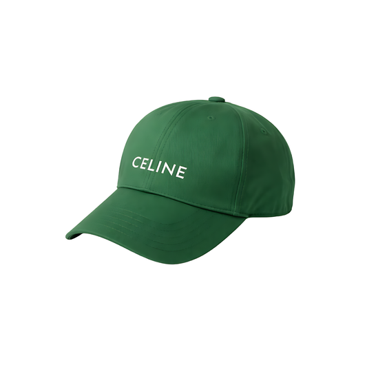 Celine Embroidered Cap - Green - View 1