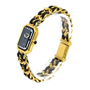 Chanel Watch |  Chanel Première Black Yellow Chain Leather Strap