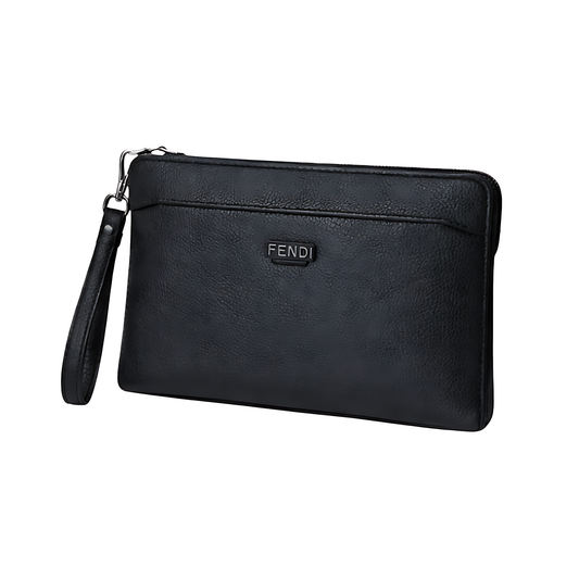 Fendi Clutch | Selleria Leather Zip Black - View 1