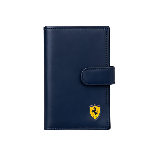 Ferrari Wallet | Blue Leather Horse Logo - View 2