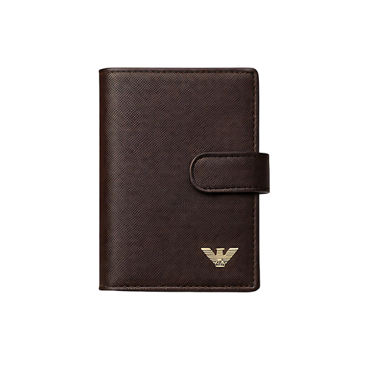 Armani Wallet | Giorgio Armani coffee leather - View 2
