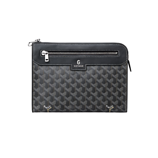 Goyard Clutch | flat black leather - View 2
