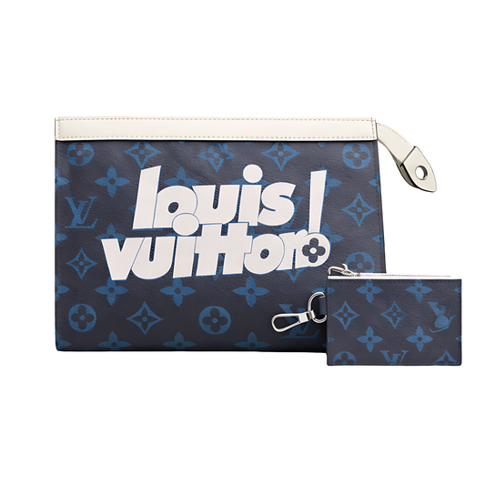 Louis Vuitton Pouch | Louis Vuitton Black Blue Black LV Design - View 1