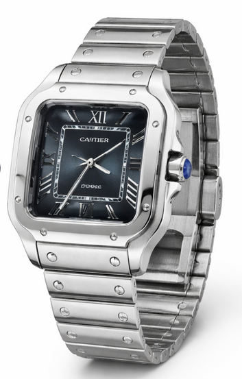 Cartier Watch | Santos de Cartier Steel Blue Dial