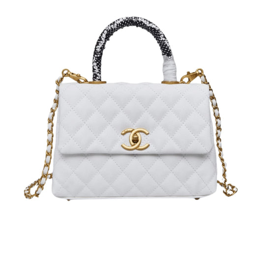 Chanel | Small Flap Bag With Top Handle In Quilted Leather - Free & Fast UAE Shipping
